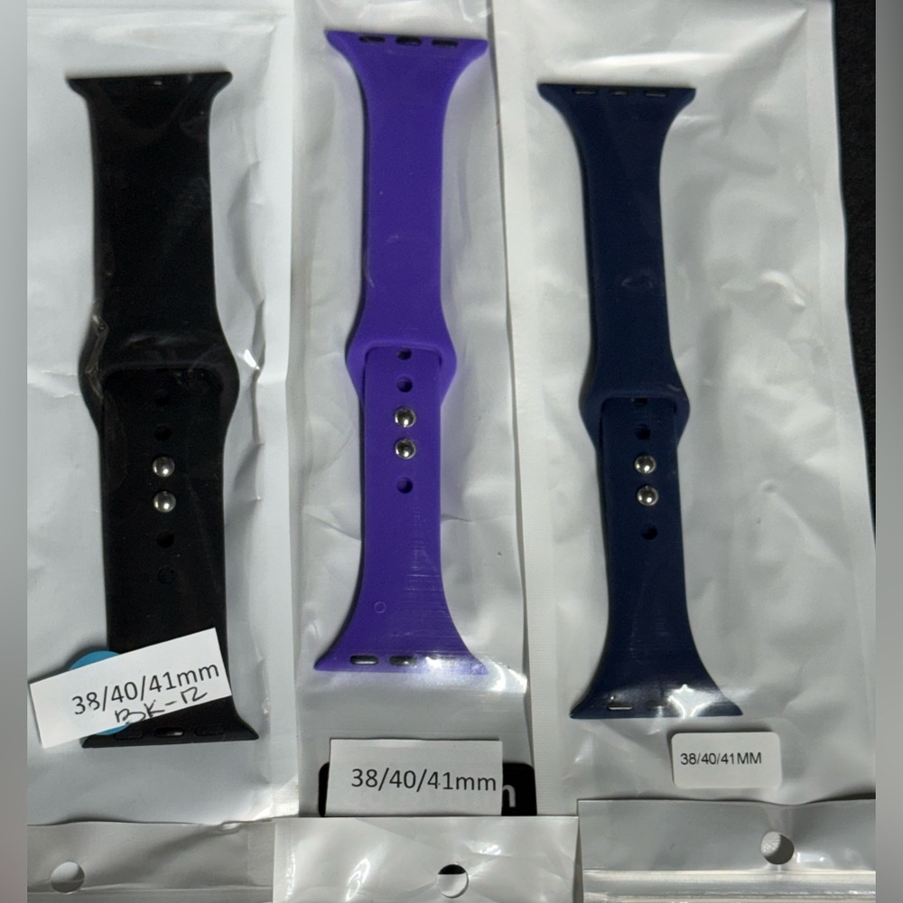 NEW 6 Piece Smartwatch Bands - Black, Purple, Blue, Coral, Red, Pink 38/40/41mm - Picture 2 of 3